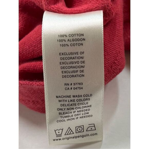 Original Penguin Men Big Earl Pique Pocket Polo Heritage Slim Fit Red Size Large - Picture 6 of 6